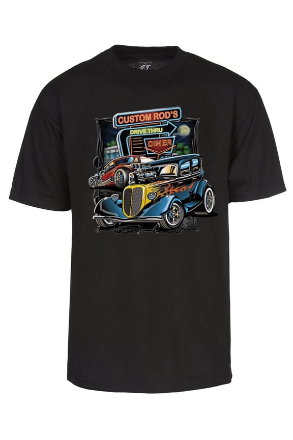 Men's Custom Hot Rods Short-Sleeve T-Shirt - Black - Medium
