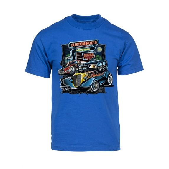 Men's Custom Hot Rods Short-Sleeve T-Shirt - Royal - Medium