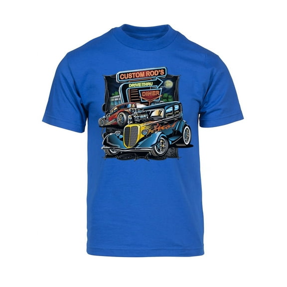 Men's Custom Hot Rods Short-Sleeve T-Shirt - Royal - X-Large
