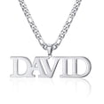 thumbnail image 1 of Men's Custom Letter Pendant Name Necklace Personalised Jewelry Gift,Black, 1 of 5