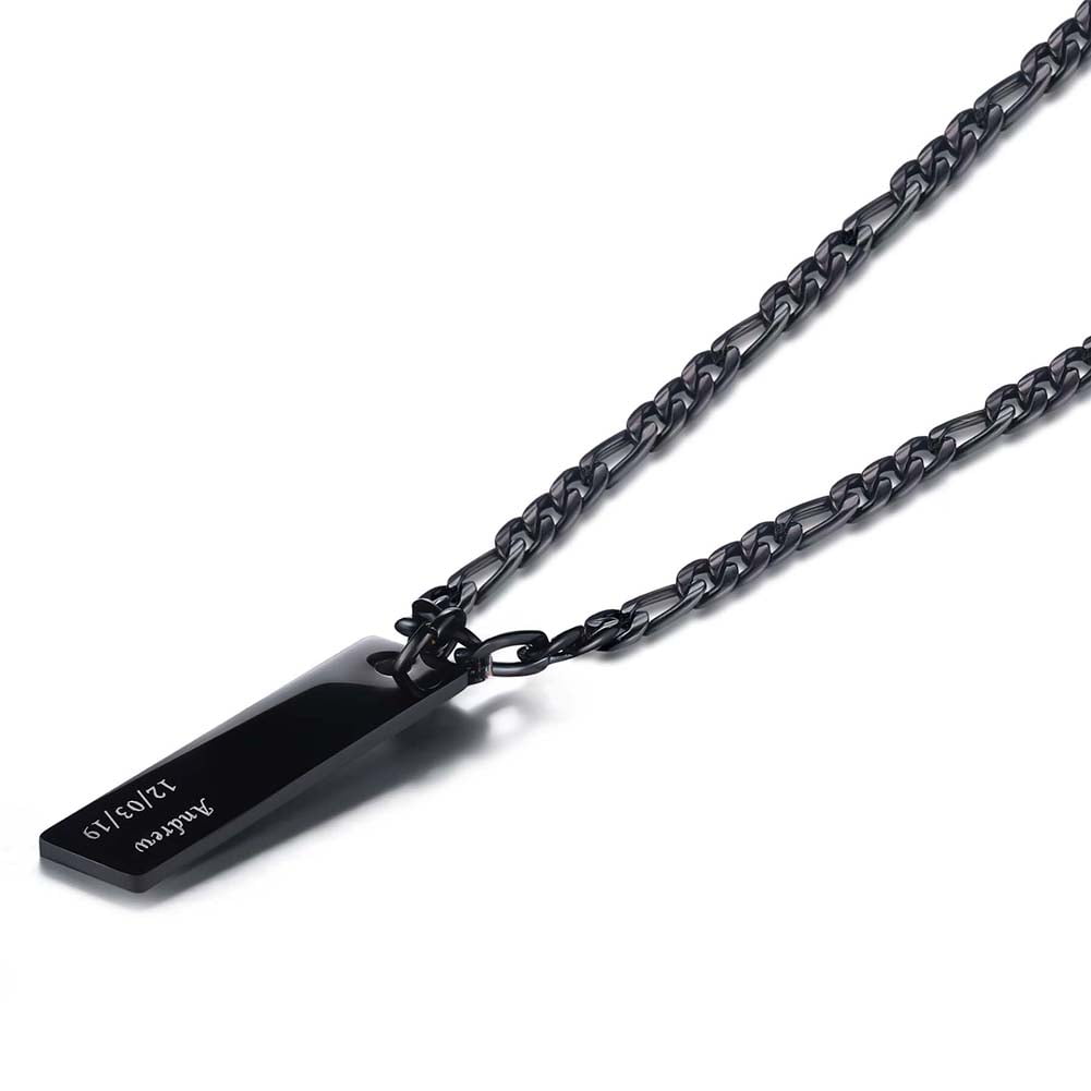 Personalized Stainless Steel Bar Pendant Necklace Custom Engraved Men Women  Gift | eBay