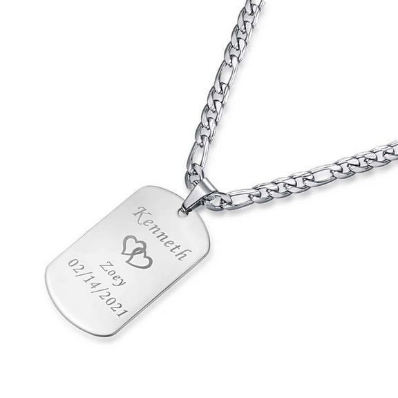 Men's Custom Name Necklace Hip Hop Personalised Pendant Necklace,Silver