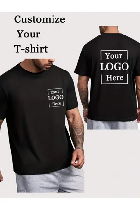 Men's Custom Personalized Logo Crewneck T-Shirt