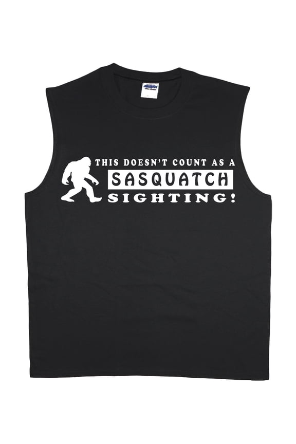 Men's Cut Off Shirts Sasquatch Funny Bigfoot T-shirt Sleeveless Muscle Tee Shirt