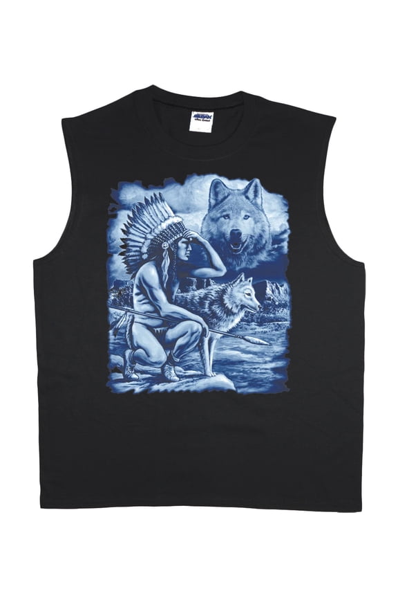 Men's Cut Off Shirts Wolf Wolves T-shirt Sleeveless Muscle Tee Shirt