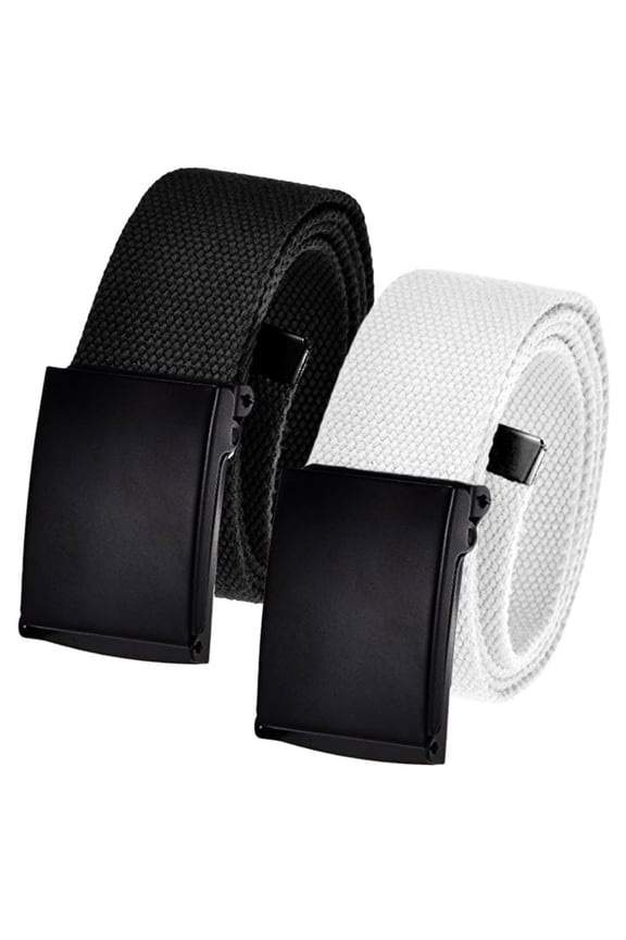 Men's Cut to Fit Waist Size Up to 32" Casual Outdoor 2 Belt Pack with Black Military Flip Top Buckle