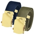 thumbnail image 1 of Men's Cut to Fit Waist Size Up to 32" Casual Outdoor 2 Belt Pack with Gold Slider Buckle, 1 of 3