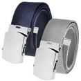 thumbnail image 1 of Men's Cut to Fit Waist Size Up to 32" Casual Outdoor 2 Belt Pack with Silver Slider Buckle, 1 of 3