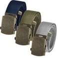 thumbnail image 1 of Men's Cut to Fit Waist Size Up to 32" Casual Outdoor 3 Belt Pack with Antique Brass Slider Buckle, 1 of 3