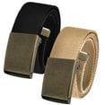 thumbnail image 1 of Men's Cut to Fit Waist Size Up to 36" Casual Outdoor 2 Belt Pack with Antique Brass Flip Top Buckle, 1 of 3