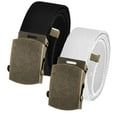thumbnail image 1 of Men's Cut to Fit Waist Size Up to 36" Casual Outdoor 2 Belt Pack with Antique Brass Slider Buckle, 1 of 3