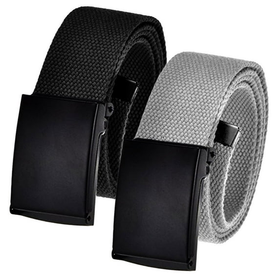 Men's Cut to Fit Waist Size Up to 36" Casual Outdoor 2 Belt Pack with Black Military Flip Top Buckle
