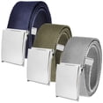 thumbnail image 1 of Men's Cut to Fit Waist Size Up to 36" Casual Outdoor 3 Belt Pack with Polished Silver Flip Top Buckle, 1 of 2