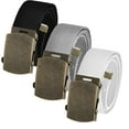 thumbnail image 1 of Men's Cut to Fit Waist Size Up to 40" Casual Outdoor 3 Belt Pack with Antique Brass Slider Buckle, 1 of 3