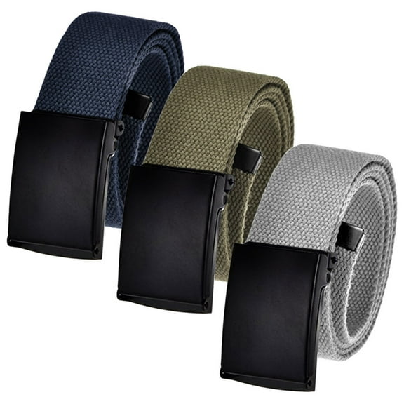 Men's Cut to Fit Waist Size Up to 40" Casual Outdoor 3 Belt Pack with Black Military Flip Top Buckle