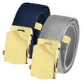 thumbnail image 1 of Men's Cut to Fit Waist Size Up to 50" Casual Outdoor 2 Belt Pack with Gold Slider Buckle, 1 of 3