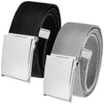 thumbnail image 1 of Men's Cut to Fit Waist Size Up to 50" Casual Outdoor 2 Belt Pack with Polished Silver Flip Top Buckle, 1 of 2