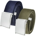 thumbnail image 1 of Men's Cut to Fit Waist Size Up to 50" Casual Outdoor 2 Belt Pack with Polished Silver Flip Top Buckle, 1 of 2
