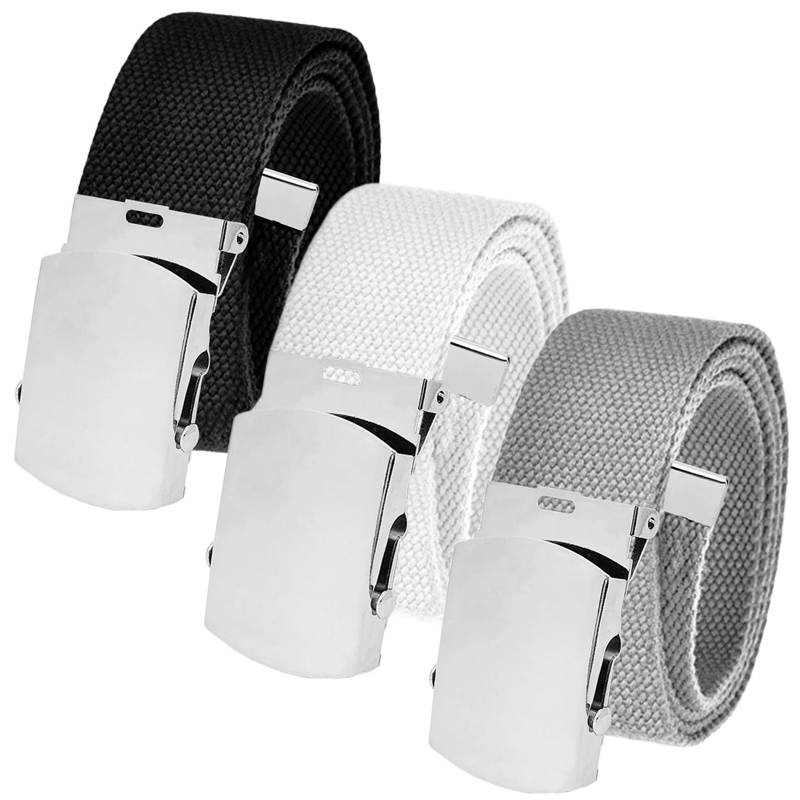 Lot Of 3 USG Stretchy Casual Belts with Silver Buckles CLAY-2019.png?v=1750969918&  main image 3