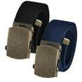 thumbnail image 1 of Men's Cut to Fit Waist Size Up to 60" Casual Outdoor 2 Belt Pack with Antique Brass Slider Buckle, 1 of 3