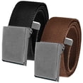 thumbnail image 1 of Men's Cut to Fit Waist Size Up to 60" Casual Outdoor 2 Belt Pack with Antique Silver Flip Top Buckle, 1 of 3