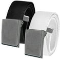 thumbnail image 1 of Men's Cut to Fit Waist Size Up to 70" Casual Outdoor 2 Belt Pack with Antique Silver Flip Top Buckle, 1 of 3