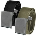 thumbnail image 1 of Men's Cut to Fit Waist Size Up to 70" Casual Outdoor 2 Belt Pack with Antique Silver Flip Top Buckle, 1 of 3