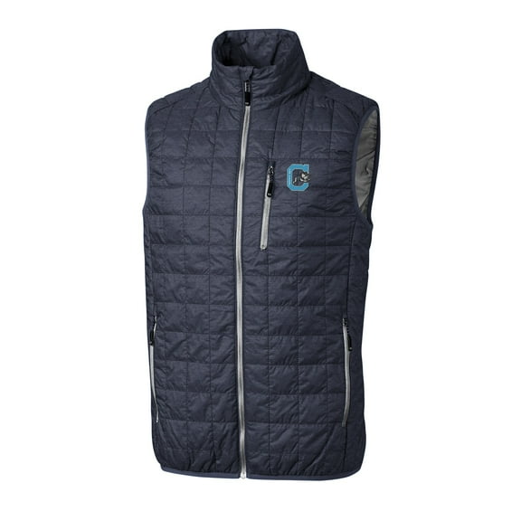 Men's Cutter & Buck Anthracite Citadel Bulldogs Rainier Vault Logo Vest