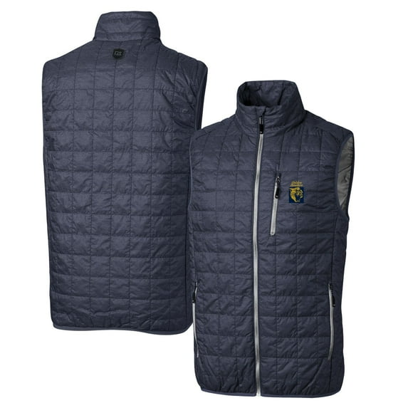 Cutter & Buck Heather Navy FIU Panthers Primary Team Logo Rainier PrimaLoft Eco Insulated Full-Zip Puffer Vest