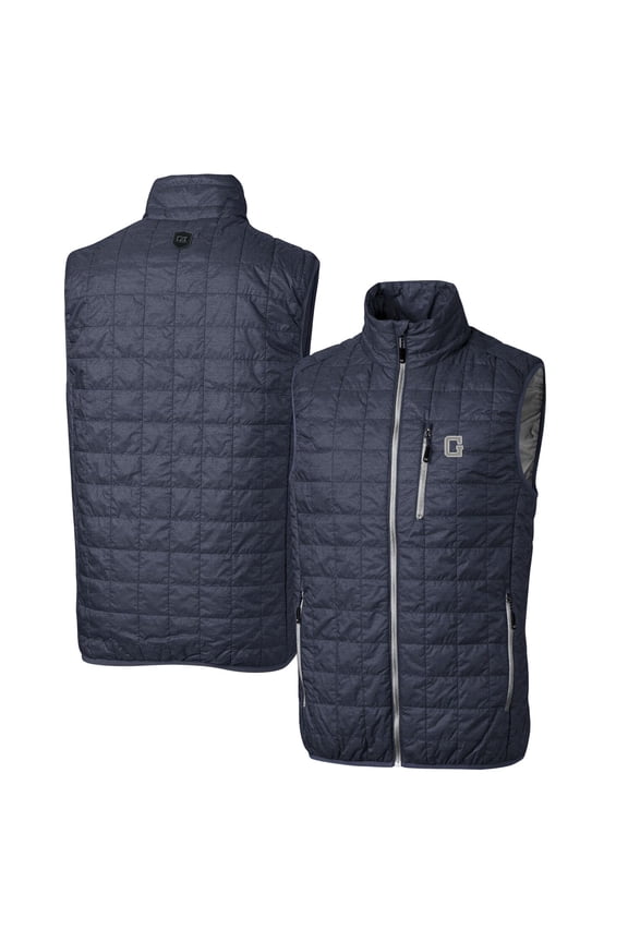 Heather Navy Georgetown Hoyas Primary Team Logo Rainier PrimaLoft Eco Insulated Full-Zip Puffer Vest