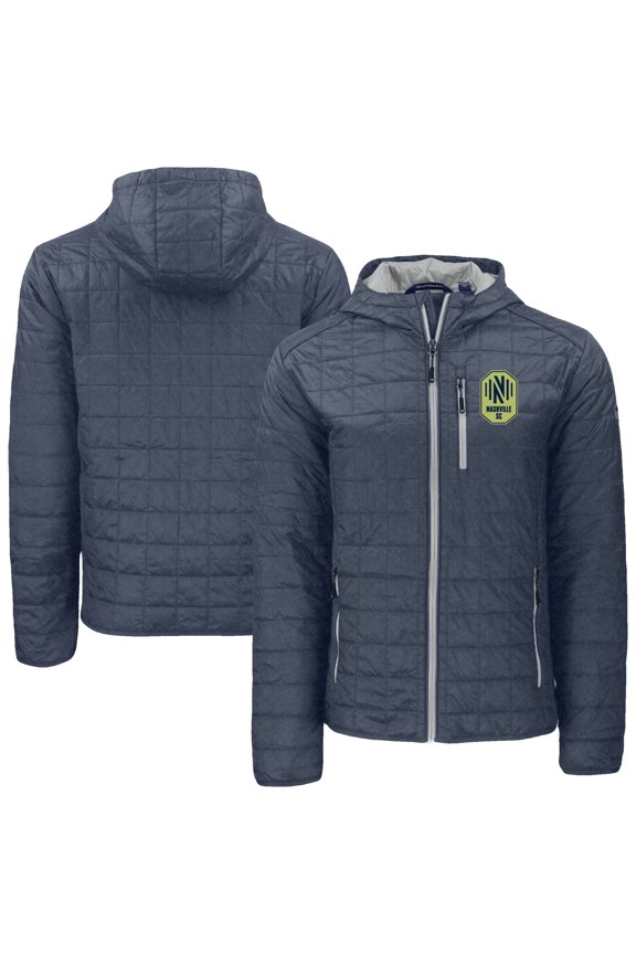 Men's Cutter & Buck Anthracite Nashville SC Rainier PrimaLoft- Eco Full-Zip Hoodie Jacket