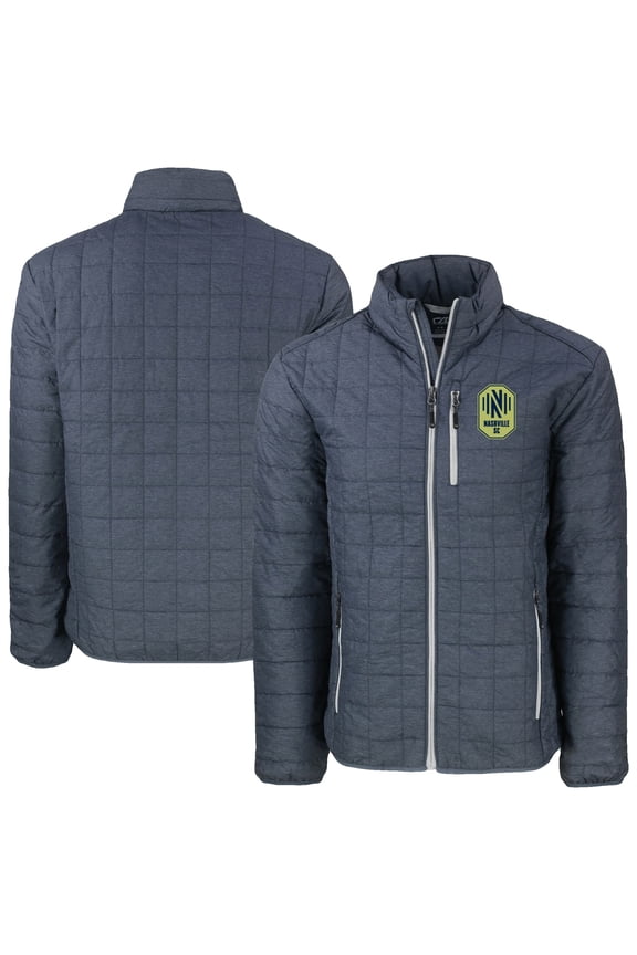 Men's Cutter & Buck Anthracite Nashville SC Rainier PrimaLoft Eco Insulated Puffer Full-Zip Jacket