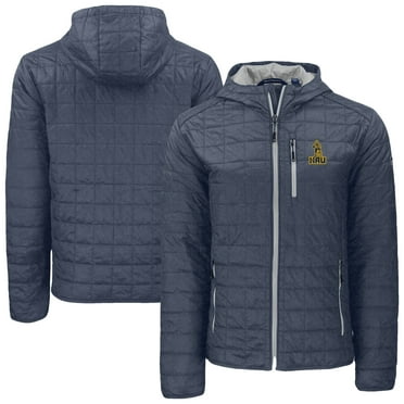 Men's-Cutter & Buck  Anthracite Northern Arizona Lumberjacks Rainier Eco PrimaLoft Hooded Full-Zip Jacket