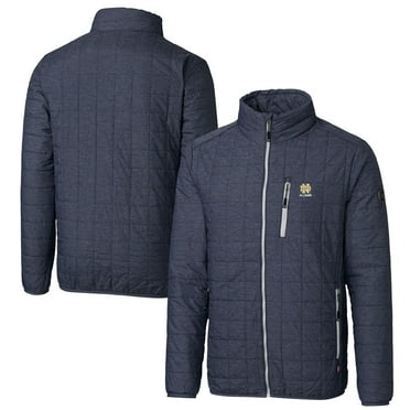 Men's Cutter & Buck  Anthracite Notre Dame Fighting Irish Alumni Logo Rainier PrimaLoft Eco Insulated Full-Zip Puffer