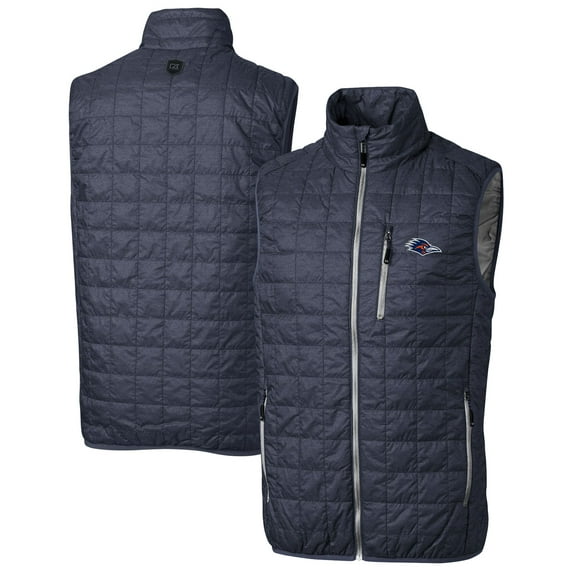 Men's Cutter & Buck Anthracite UTSA Roadrunners Big & Tall Rainier PrimaLoft Eco Insulated Full-Zip Puffer Vest