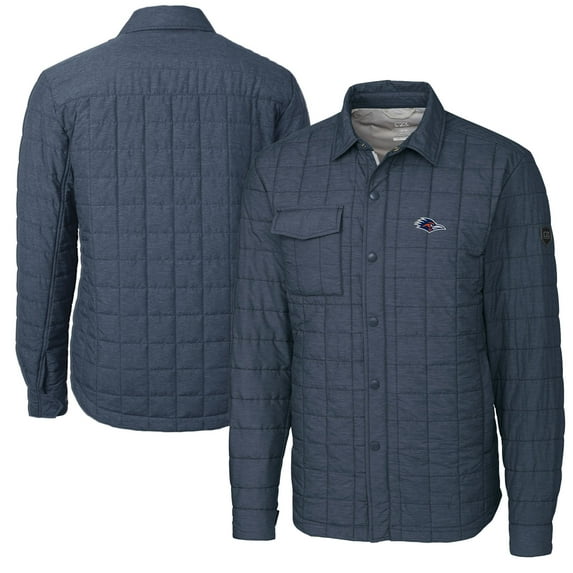 Men's Cutter & Buck Anthracite UTSA Roadrunners Big & Tall Rainier PrimaLoft Eco Insulated Quilted Button-Up Shacket
