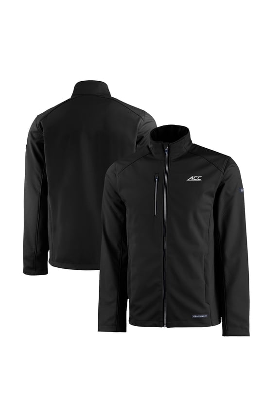 Men's Cutter & Buck Black ACC Gear Evoke Eco Softshell Recycled Full-Zip Jacket