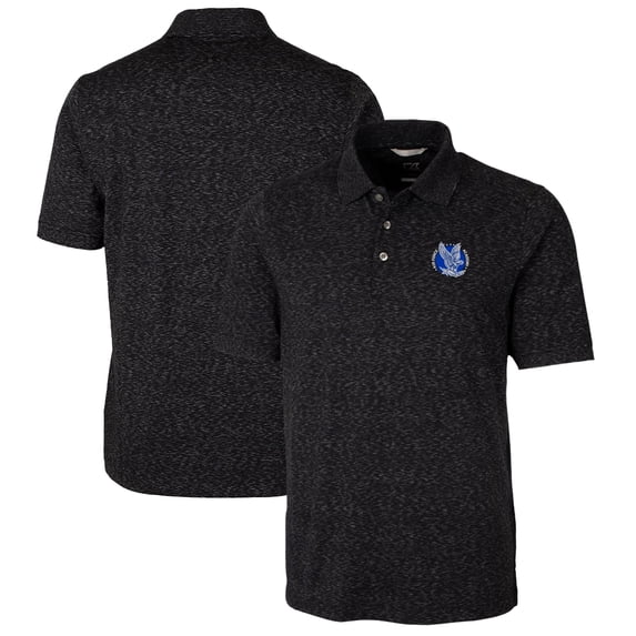 Men's Cutter & Buck Black Air Force Falcons Advantage Space Dye Tri-Blend Polo