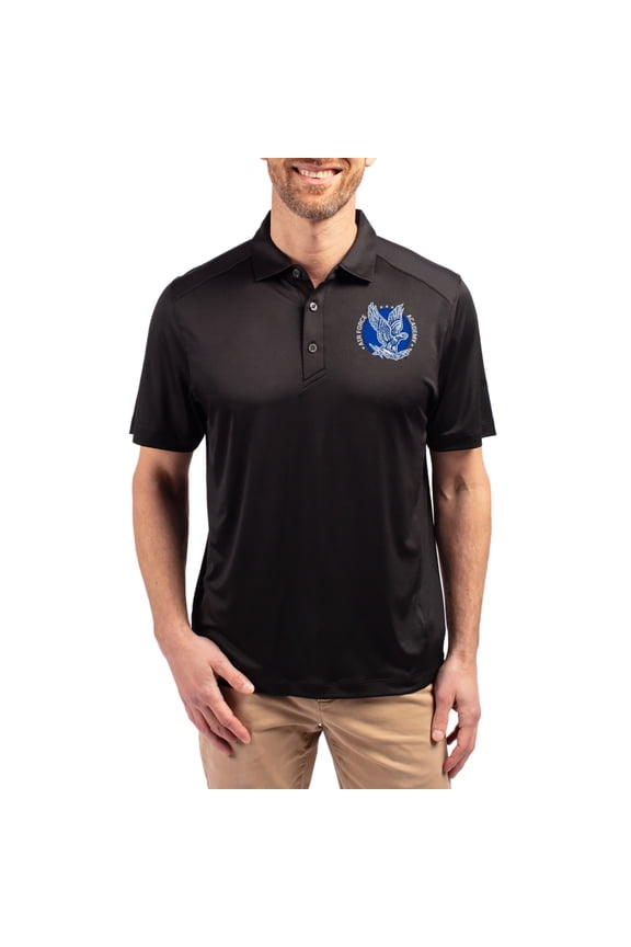 Men's-Cutter & Buck Black Air Force Falcons Forge Eco Stretch Recycled Polo