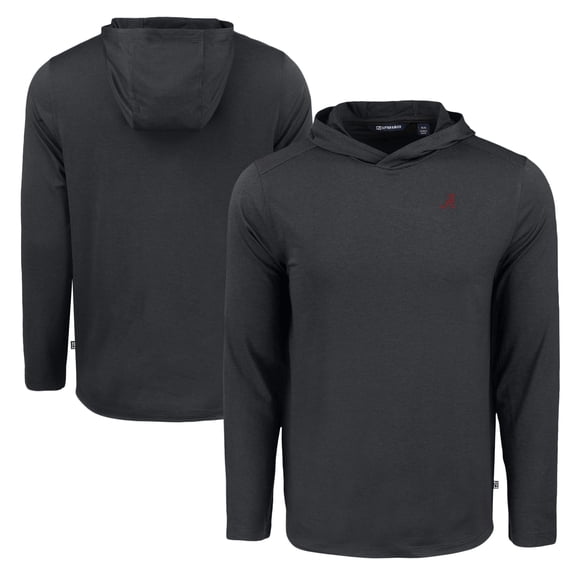 Men's Cutter & Buck Black Alabama Crimson Tide Coastline Epic Comfort Eco Recycled Long Sleeve Hoodie T-Shirt