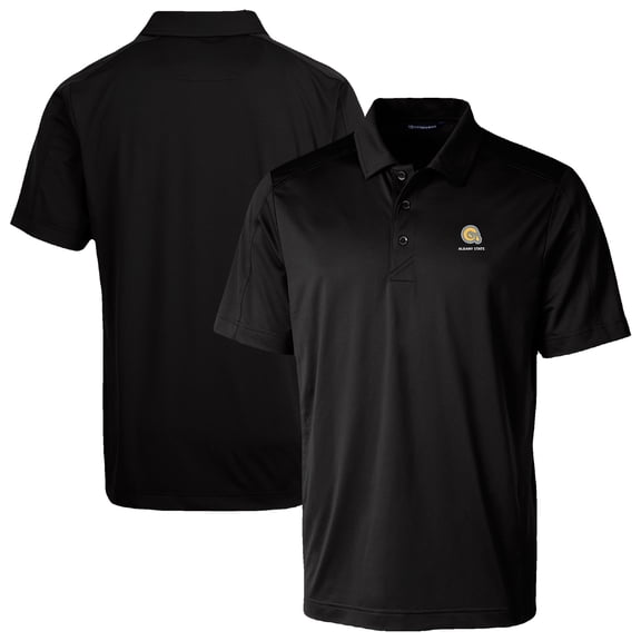 Men's Cutter & Buck Black Albany State Golden Rams Prospect Eco Textured Stretch Recycled Polo