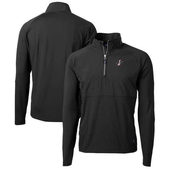 Men's Cutter & Buck Black Albuquerque Isotopes Adapt Eco Knit Hybrid Recycled Quarter-Zip Top