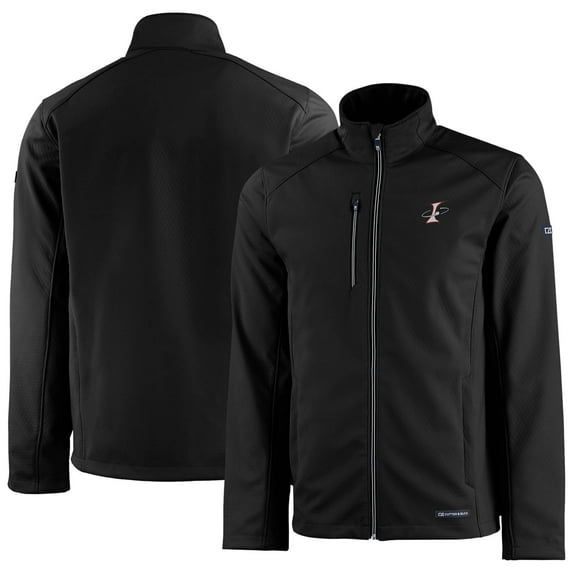Men's Cutter & Buck Black Albuquerque Isotopes Evoke Eco Softshell Recycled Full-Zip Jacket