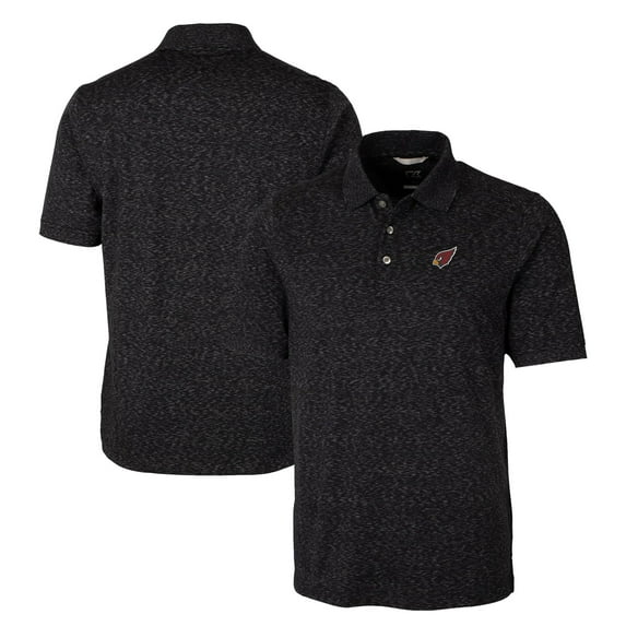 Men's Cutter & Buck Black Arizona Cardinals Big & Tall Advantage Tri-Blend Space Dye Polo