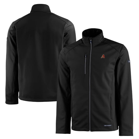 Men's Cutter & Buck Black Arizona Diamondbacks Evoke Eco Softshell Recycled Full-Zip Jacket