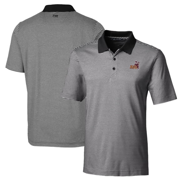Men's Cutter & Buck Black Arizona State Sun Devils Big & Tall Forge Tonal Stripe Stretch Polo