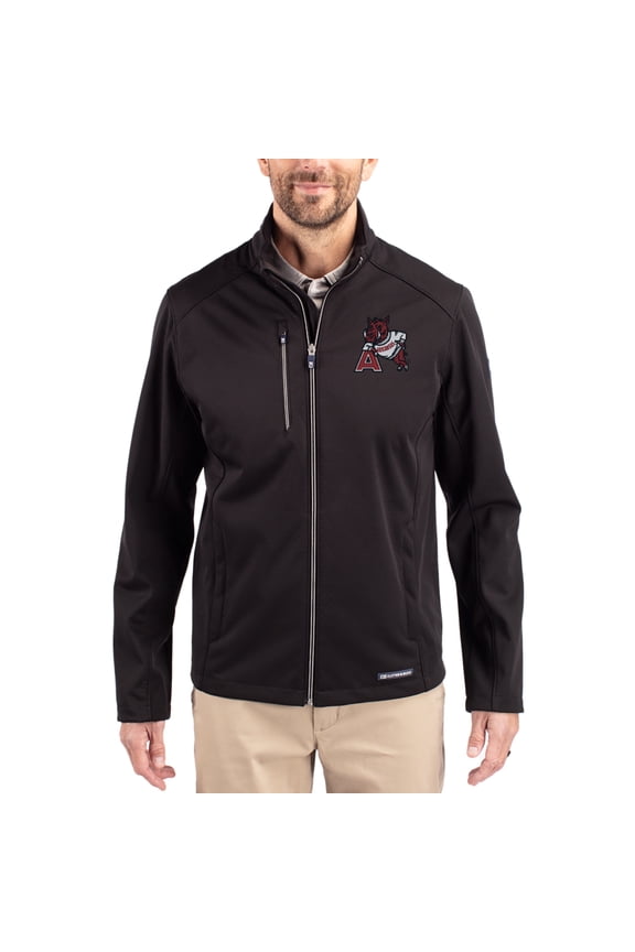 Men's Cutter & Buck Black Arkansas Razorbacks Evoke Eco Softshell Recycled Full-Zip Jacket