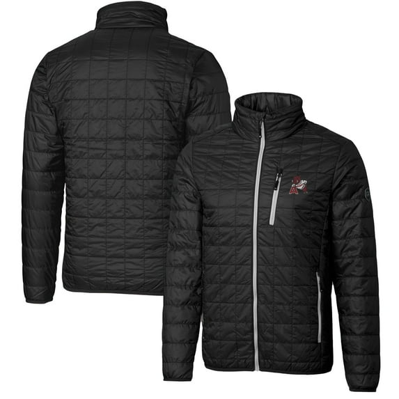 Men's Cutter & Buck Black Arkansas Razorbacks Team Logo Big & Tall Rainier PrimaLoft Eco Insulated Full-Zip Puffer