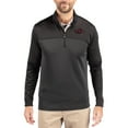 thumbnail image 1 of Men's-Cutter & Buck  Black Arkansas Razorbacks Traverse Stretch Eco Stripe DryTec Tri-Blend Quarter-Zip Pullover, 1 of 2