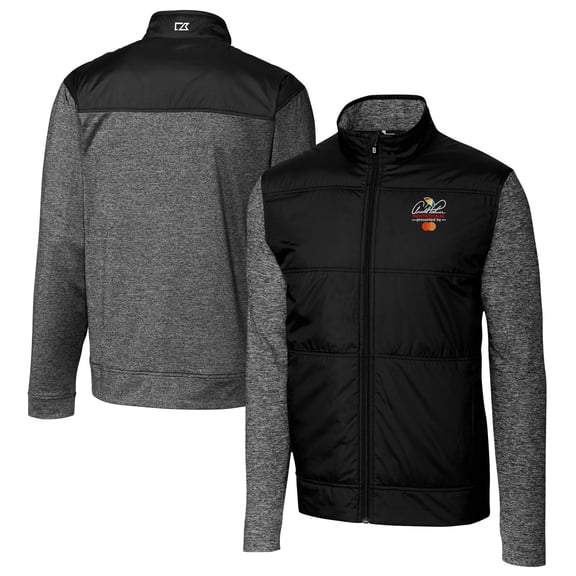 Men's Cutter & Buck Black Arnold Palmer Invitational Big & Tall Stealth Full-Zip Jacket